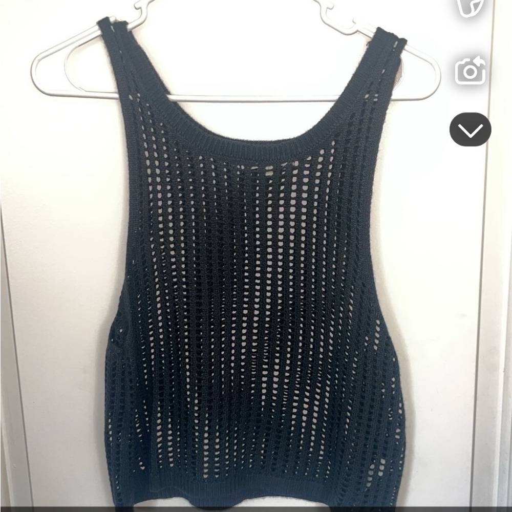 Black Knit Sleeveless Top